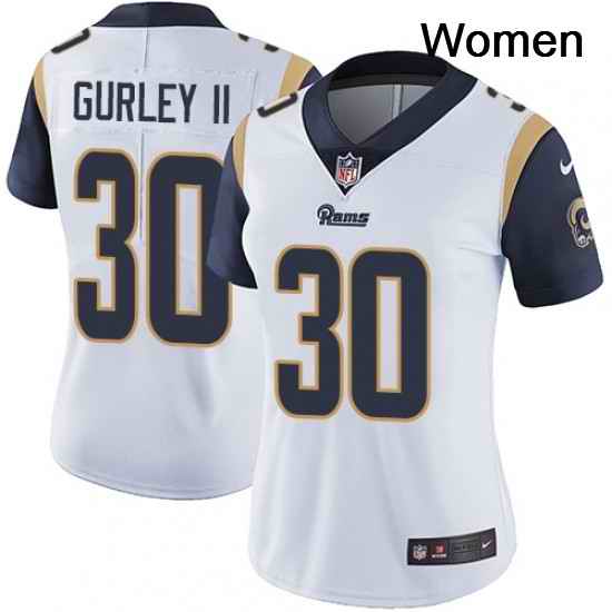 Womens Nike Los Angeles Rams 30 Todd Gurley Elite White NFL Jersey